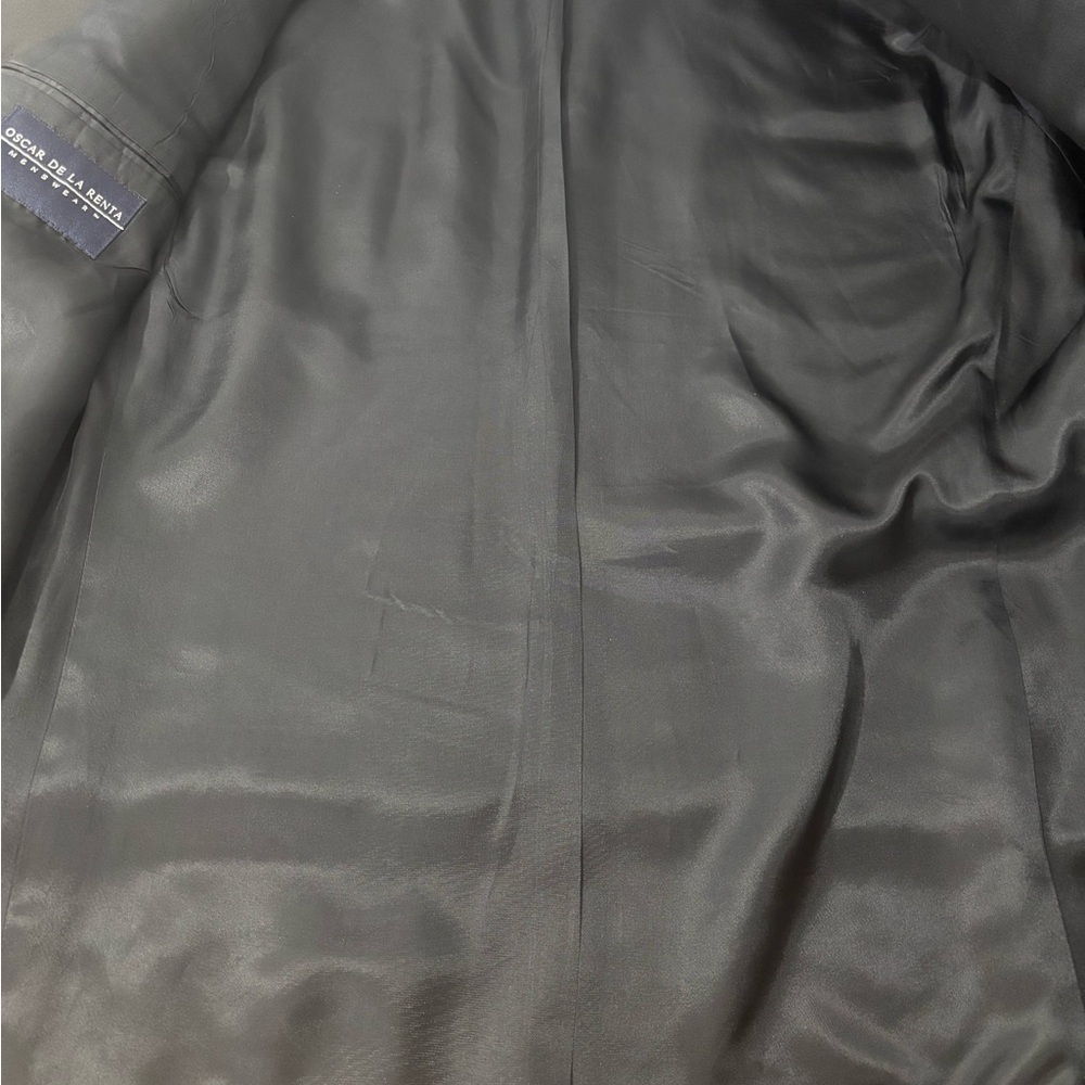 Vintage Oscar De La Renta Elegant Black Pure Virgin Wool Blazer Jacket Size 46R - Picture 9 of 13